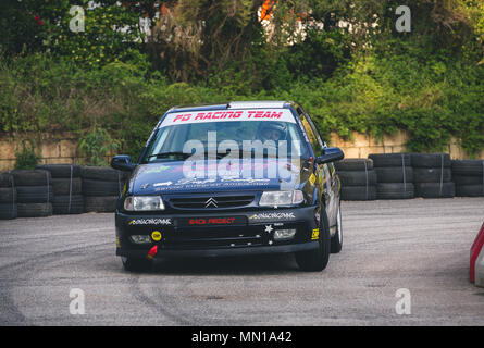 Naples, Campanie, Italie. Le 11 mai, 2018. Course de rallye au cours de l'expérience du moteur International de Naples, exposition Auto et moto. Vicinanza/crédit : Ernesto SOPA Images/ZUMA/Alamy Fil Live News Banque D'Images