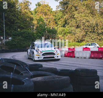 Naples, Campanie, Italie. Le 11 mai, 2018. Course de rallye au cours de l'expérience du moteur International de Naples, exposition Auto et moto. Vicinanza/crédit : Ernesto SOPA Images/ZUMA/Alamy Fil Live News Banque D'Images