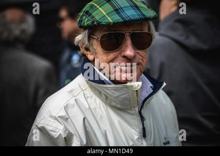 Barcelone, Espagne. 13 Mai 2018 : l'ancien Champion du Monde de Formule 1 britannique Sir John YOUNG STEWART 'JACKIE' promenades dans le paddock avant le GP sur le circuit espagnol de Barcelone, Plaça de Catalunya Crédit : Matthias Rickenbach/Alamy Live News Banque D'Images