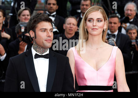 Cannes, France. 13 mai, 2018. Chiara Ferragni et Federico Leonardo Lucia au "mange ou crève (Le Grand Bain)' premiere lors de la 71 e édition du Festival de Cannes au Palais des Festivals le 13 mai 2018 à Cannes, France. Crédit : John Rasimus/Media Punch ***FRANCE, SUÈDE, NORVÈGE, FINLANDE, USA, DENARK, la République tchèque, l'AMÉRIQUE DU SUD SEULEMENT*** Crédit : MediaPunch Inc/Alamy Live News Banque D'Images