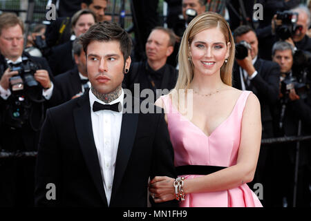 Cannes, France. 13 mai, 2018. Chiara Ferragni et Federico Leonardo Lucia au "mange ou crève (Le Grand Bain)' premiere lors de la 71 e édition du Festival de Cannes au Palais des Festivals le 13 mai 2018 à Cannes, France. Crédit : John Rasimus/Media Punch ***FRANCE, SUÈDE, NORVÈGE, FINLANDE, USA, DENARK, la République tchèque, l'AMÉRIQUE DU SUD SEULEMENT*** Crédit : MediaPunch Inc/Alamy Live News Banque D'Images