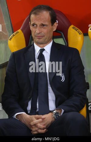 Rome, Italie. 13 mai, 2018. 13.05.2018. Stadio Olimpico, Rome, Italie. Serie A. L'AS Roma vs FC Juventus. Max Allegri au cours de la série d'un match de football AS Roma vs Juventus au Stadio Olimpico à Rome. Crédit : marco iacobucci/Alamy Live News Banque D'Images