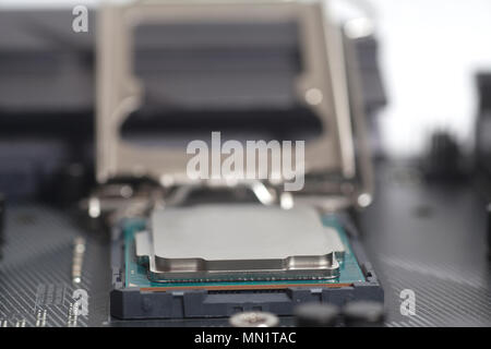 Intel LGA 1151 Socket Du CPU Sur La Carte Mère Banque D'Images et