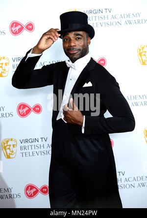 Ore Oduba dans la salle de presse à la Vierge PLAT British Academy Television Awards 2018 s'est tenue au Royal Festival Hall, Southbank Centre, Londres. Banque D'Images