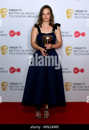 Molly Windsor avec l'actrice principale dans la salle de presse à la Vierge PLAT British Academy Television Awards 2018 s'est tenue au Royal Festival Hall, Southbank Centre, Londres. Banque D'Images