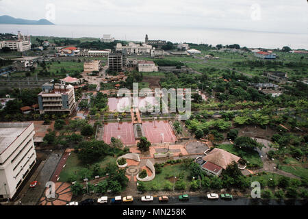 Managua, Nicaragua, juin 1986 ; le centre de la ville est aujourd'hui un parc. Le centre-ville est détruit par un tremblement de terre en 1972. Banque D'Images