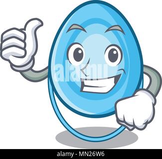 Thumbs up masque à oxygène cartoon caractère Illustration de Vecteur