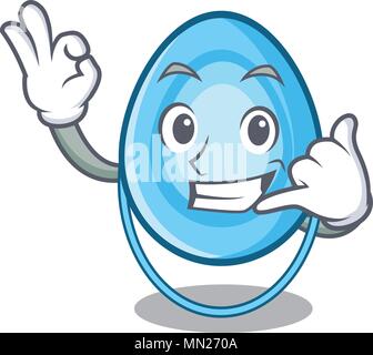 M'appeler masque à oxygène mascot cartoon Illustration de Vecteur