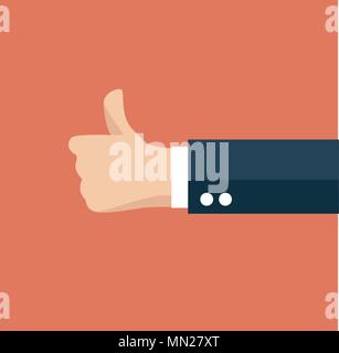 Businessman holding hes thumb up Illustration de Vecteur