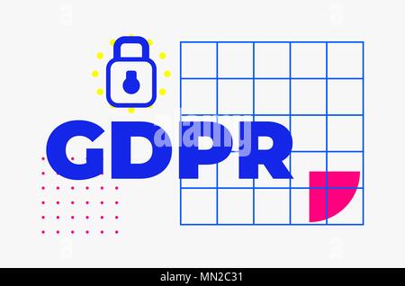 Règlement général sur la protection des données de conception géométrique abstraite Illustration de Vecteur