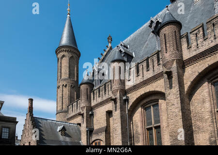 Détails de l'extérieur Architectural Binnenhof bâtiment du parlement, La Haye (Den Haag), Pays-Bas. Banque D'Images