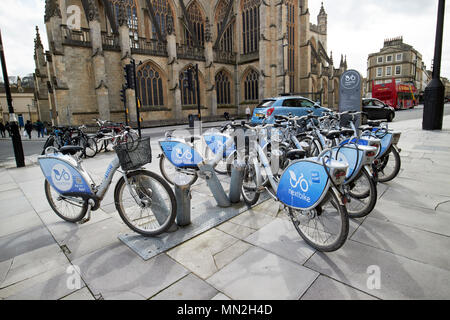 Système de partage de vélo nextbike dans le centre-ville de Bath England UK Banque D'Images