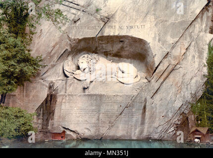 Monument au Lion, Lucerne, Suisse, vers 1900 Banque D'Images