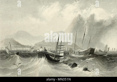 Macao de la mer, vers 1850 Banque D'Images