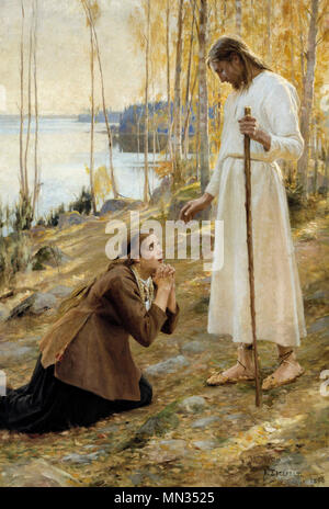 Le Christ et Marie Madeleine, une légende finlandaise - Albert Edelfelt, vers 1890 Banque D'Images