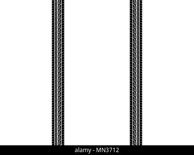 Des traces de pneu de voiture noir protections sur fond blanc Illustration de Vecteur