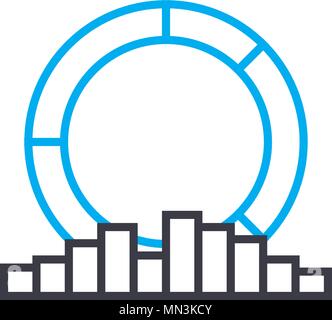 Analyse multilatérale étroite ligne vecteur icône avc. Analyse multilatérale contours illustration, affiche, symbole linéaire concept. Illustration de Vecteur