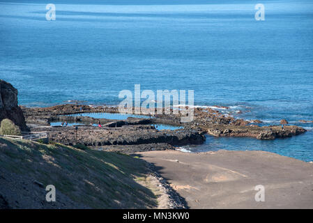 D'Agaete, Espagne - 24 Décembre, 2017. Piscine naturelle d'Agaete, Gran Canaria, Espagne. Banque D'Images