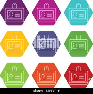 Bureau Badge icons set 9 vector Illustration de Vecteur