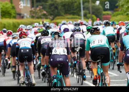 Lincoln, Royaume-Uni. 14 mai 2018. Grand Prix Lincoln Women's Race 2018 1, Rebecca Durrell, histoire de la course 2:41:17 2 Anna, Henderson, équipe-Cycle OnForm 3 Nicola, Juniper, CNM - Biemme - Crédit d'Echelon : Phil Crow/Alamy Live News Banque D'Images