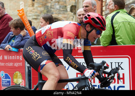 Lincoln, Royaume-Uni. 14 mai 2018. Grand Prix Lincoln Women's Race 2018 1, Rebecca Durrell, histoire de la course 2:41:17 2 Anna, Henderson, équipe-Cycle OnForm 3 Nicola, Juniper, CNM - Biemme - Crédit d'Echelon : Phil Crow/Alamy Live News Banque D'Images