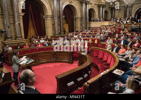 Barcelone, Catalogne, Espagne. 14 mai, 2018. Chef du parti Ciutadans Ines Arrimadas parle au cours de la session plénière au parlement catalan. Crédit : Jordi Boixareu/ZUMA/Alamy Fil Live News Banque D'Images