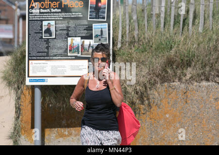 Crosby, Liverpool. Météo France 14/05/2018. Un jour à l'été sur la rive de la côte de l'estuaire de la Mersey. /AlamyLive MediaWorldImages ; crédit News. Banque D'Images