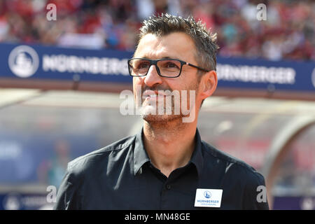 Nuremberg, Allemagne. 13 mai, 2018. Michael KOELLNER Nuernberg (coach), seule image, une seule image, portrait, portrait, portraits. Soccer 2. 1.Bundesliga/Nuremberg-Fortuna FC 2-3, Düsseldorf 34.journée, journée34, Ligue2 Saison 2017/18, le 13/05/2018 Max-Morlock Stadium. Utilisation dans le monde entier | Credit : dpa/Alamy Live News Banque D'Images