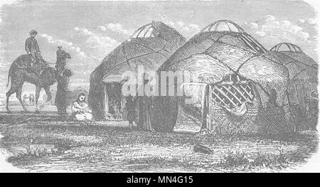 La Chine. Kalmuk encampment 1892 ancienne vintage print photo Banque D'Images