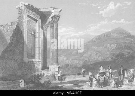 L'Italie. Temple de Vesta, Tivoli. Handy 1834 ancienne vintage print photo Banque D'Images