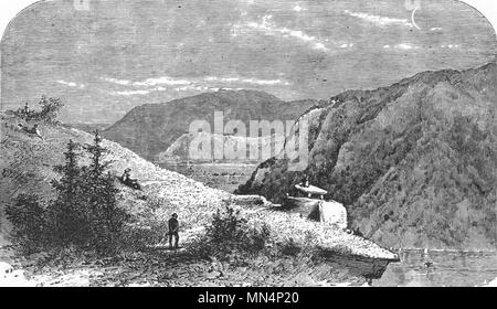 HARPER'S FERRY. Jefferson's Rock, Cemetery Hill c1880 vieux ancien Banque D'Images