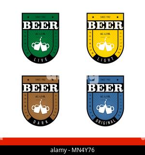 Les étiquettes de bière pour sombre, la lumière, la vitalité, la bière d'origine. vector set Illustration de Vecteur