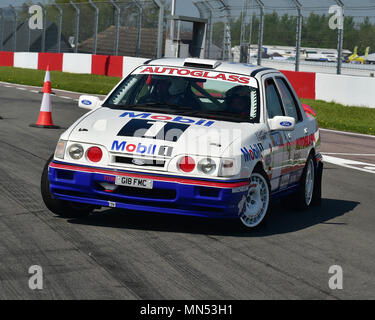 Miki Biasion, Tiziano Siviero, Ford Sierra RS Cosworth, ralliant au groupe B, Rallye, démonstration Donington Festival Historique 2018, 2018, mai 2018, Rallye ca Banque D'Images