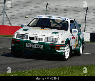 Bernard Occelli, Didier Auriol, Ford Sierra RS Cosworth, ralliant au groupe B, Rallye, démonstration Donington Festival Historique 2018, 2018, mai 2018, Rally c Banque D'Images