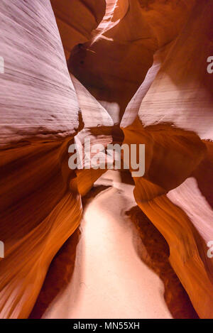 Petit chemin dans la région de Antelope Canyon. Formation rocheuse naturelle dans de belles couleurs. Belle vue grand angle des formations de grès étonnantes. Près de Banque D'Images