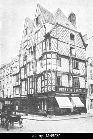 MAINE- et- LOIRE. Angers. La Maison d'adam 1900 ancienne imprimer photo Banque D'Images