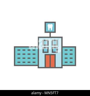 L'icône de localisation dentiste dentaire soins dentaires, w images bâtiment avec windows Illustration de Vecteur