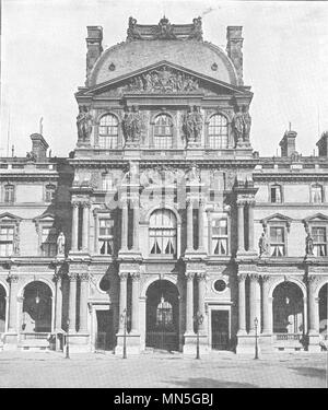 PARIS. Le Louvre. Pavillon Richelieu 1900 ancienne vintage print photo Banque D'Images