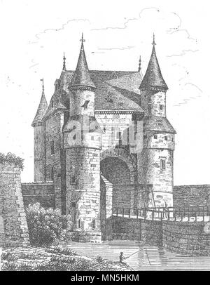 NORD. Porte de Lille à Valenciennes 1835 ancienne vintage print photo Banque D'Images