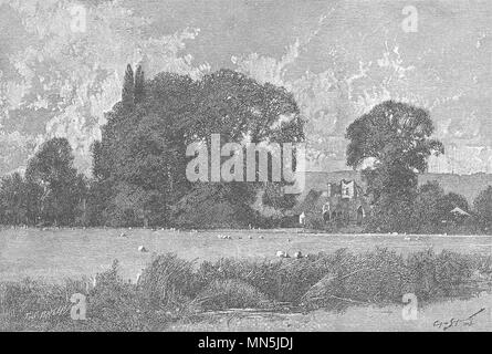 Le BUCKINGHAMSHIRE. Waltham Abbey 1901 ancienne vintage print photo Banque D'Images