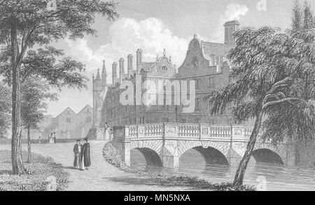 CAMBRIDGE. Cambs. St John's College. . (Handy/Westall) 1832 vieux ancien Banque D'Images