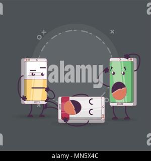 Cartoon inquiets blackberry sur fond gris, design coloré. vector illustration Illustration de Vecteur