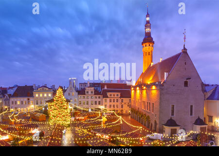 Marché de Noël à Tallinn, Estonie Banque D'Images