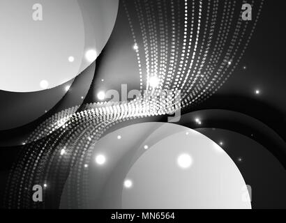 Vague rougeoyante créé avec des particules sur un fond de couleur sombre. Vague rougeoyante créé avec des particules sur un fond de couleur sombre. Vector illustration numérique Illustration de Vecteur