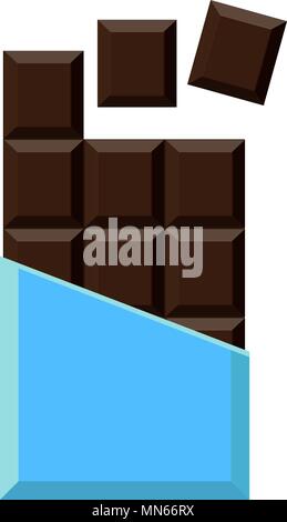 Barre de chocolat réaliste isolé sur fond blanc. L'emballage. Des maquettes. Vector illustration. Illustration de Vecteur