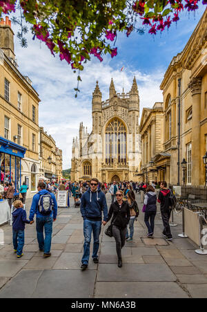 L'Abbaye de Bath prises à Bath, Somerset, Royaume-Uni le 24 août 2014 Banque D'Images