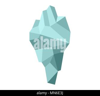 Gros iceberg sur fond blanc. low poly Illustration de Vecteur