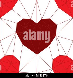 Diamond Heart dans visages comme dans kaléidoscope Illustration de Vecteur