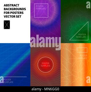 Vecteur minimal couvre la conception. Les gradients de demi-teintes cool. Paramétrage du modèle de l'affiche à venir Illustration de Vecteur