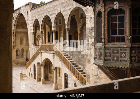 Vue sur entrence de l'Émir Bachir Chahabi Palace Beit ed-Dine au Mont Liban Moyen orient, au Liban Banque D'Images